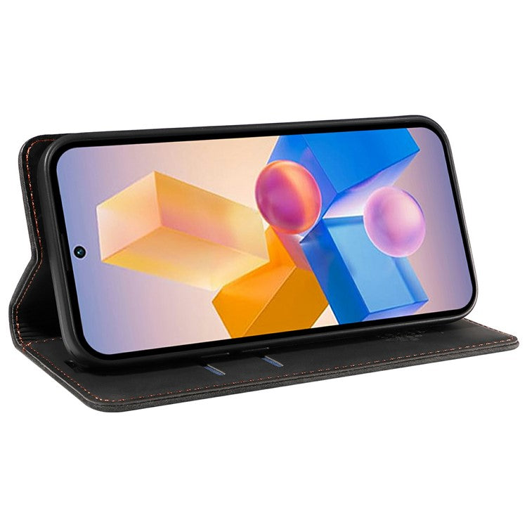 BETOPNICE 003 Wallet Case for Infinix Smart 8 Plus / Smart 8 Pro 4G / Smart 8 4G / Hot 40i / TECNO Spark Go 2024 4G Leather Phone Cover - Black