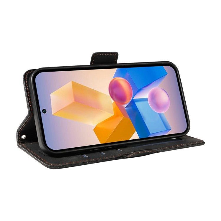 Leather Case for Infinix Smart 8 Plus / Smart 8 Pro 4G / Smart 8 4G / Hot 40i / TECNO Spark 20 / Spark Go 2024 4G Phone Cover - Black