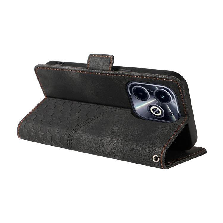 Leather Case for Infinix Smart 8 Plus / Smart 8 Pro 4G / Smart 8 4G / Hot 40i / TECNO Spark 20 / Spark Go 2024 4G Phone Cover - Black