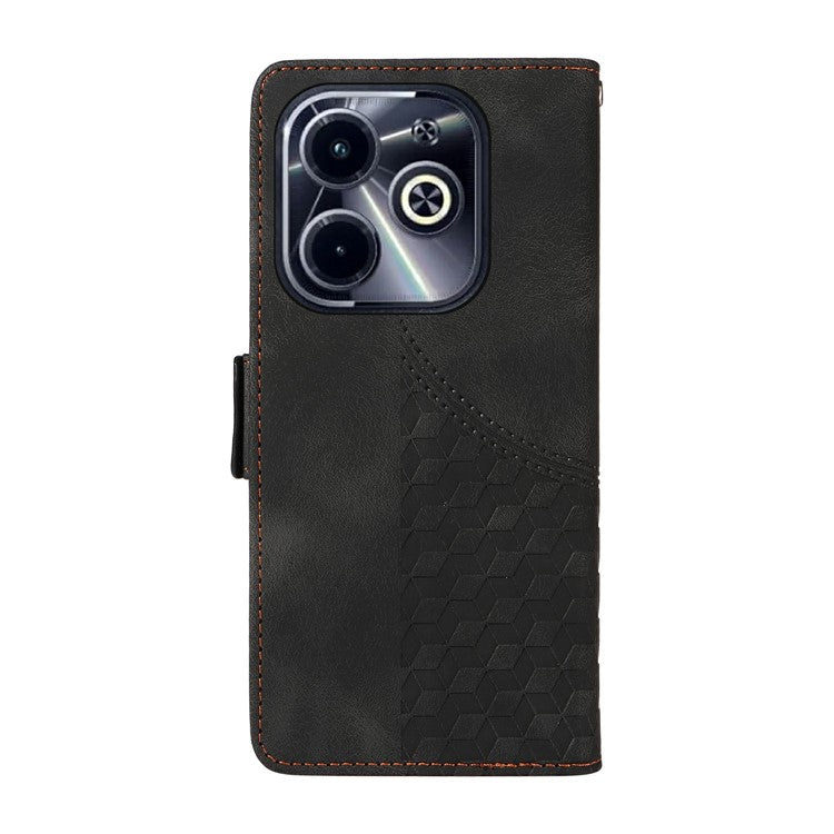 Leather Case for Infinix Smart 8 Plus / Smart 8 Pro 4G / Smart 8 4G / Hot 40i / TECNO Spark 20 / Spark Go 2024 4G Phone Cover - Black