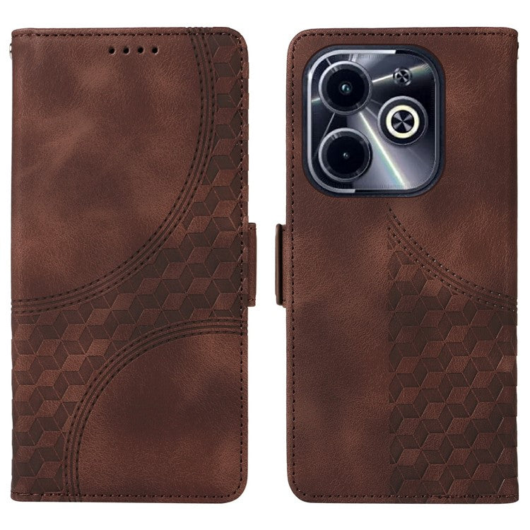 Leather Case for Infinix Smart 8 Plus / Smart 8 Pro 4G / Smart 8 4G / Hot 40i / TECNO Spark 20 / Spark Go 2024 4G Phone Cover - Brown