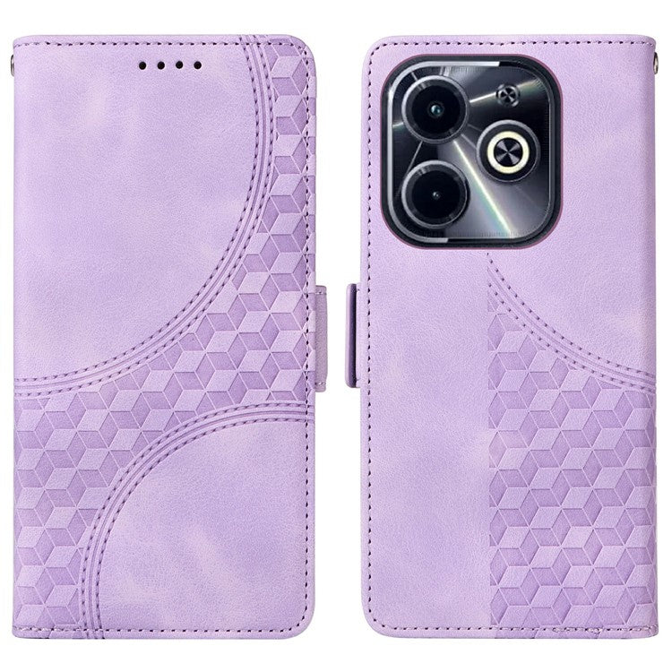 Leather Case for Infinix Smart 8 Plus / Smart 8 Pro 4G / Smart 8 4G / Hot 40i / TECNO Spark 20 / Spark Go 2024 4G Phone Cover - Purple