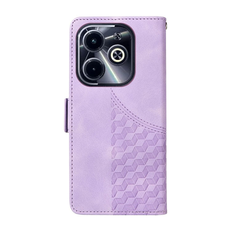 Leather Case for Infinix Smart 8 Plus / Smart 8 Pro 4G / Smart 8 4G / Hot 40i / TECNO Spark 20 / Spark Go 2024 4G Phone Cover - Purple