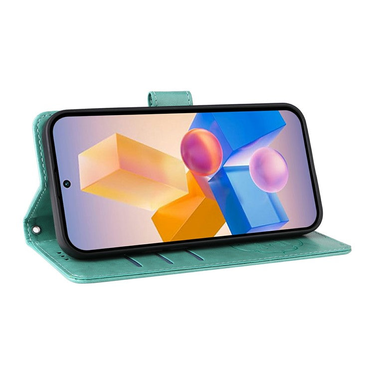 Leather Case for Infinix Smart 8 Plus / Smart 8 Pro 4G / Smart 8 4G / Hot 40i / TECNO Spark 20 / Spark Go 2024 4G Butterfly Floral Cover - Green