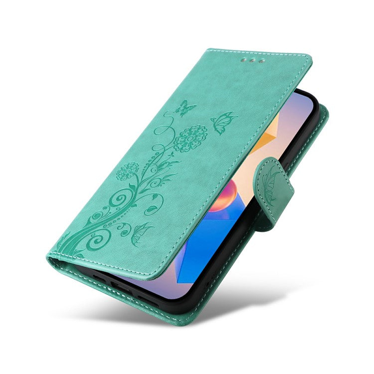 Leather Case for Infinix Smart 8 Plus / Smart 8 Pro 4G / Smart 8 4G / Hot 40i / TECNO Spark 20 / Spark Go 2024 4G Butterfly Floral Cover - Green
