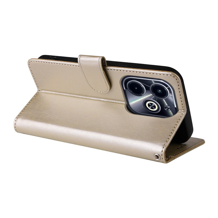 Leather Case for Infinix Smart 8 Plus / Smart 8 Pro 4G / Smart 8 4G / Hot 40i / TECNO Spark 20 / Spark Go 2024 4G Butterfly Floral Cover - Gold