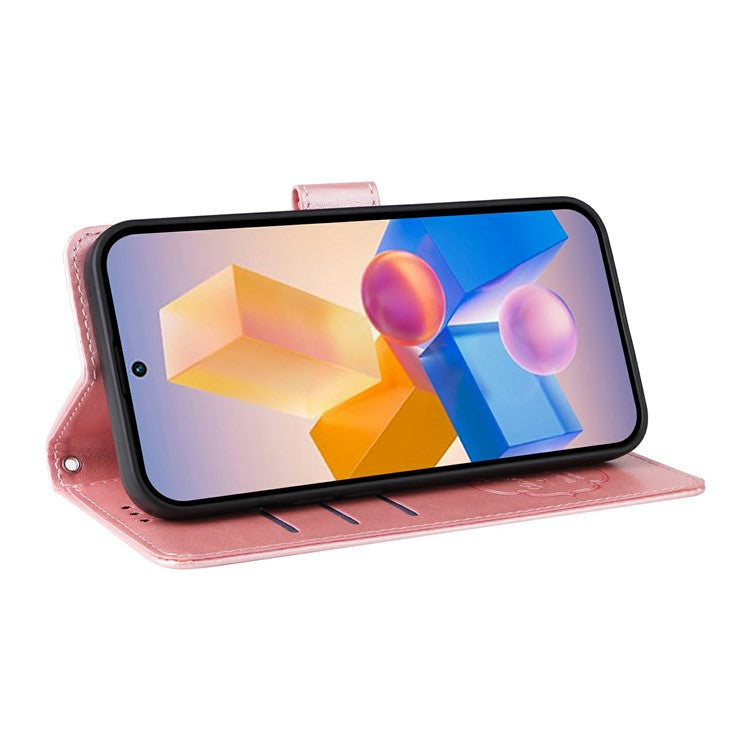 Leather Case for Infinix Smart 8 Plus / Smart 8 Pro 4G / Smart 8 4G / Hot 40i / TECNO Spark 20 / Spark Go 2024 4G Butterfly Floral Cover - Pink