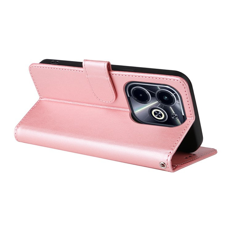 Leather Case for Infinix Smart 8 Plus / Smart 8 Pro 4G / Smart 8 4G / Hot 40i / TECNO Spark 20 / Spark Go 2024 4G Butterfly Floral Cover - Pink