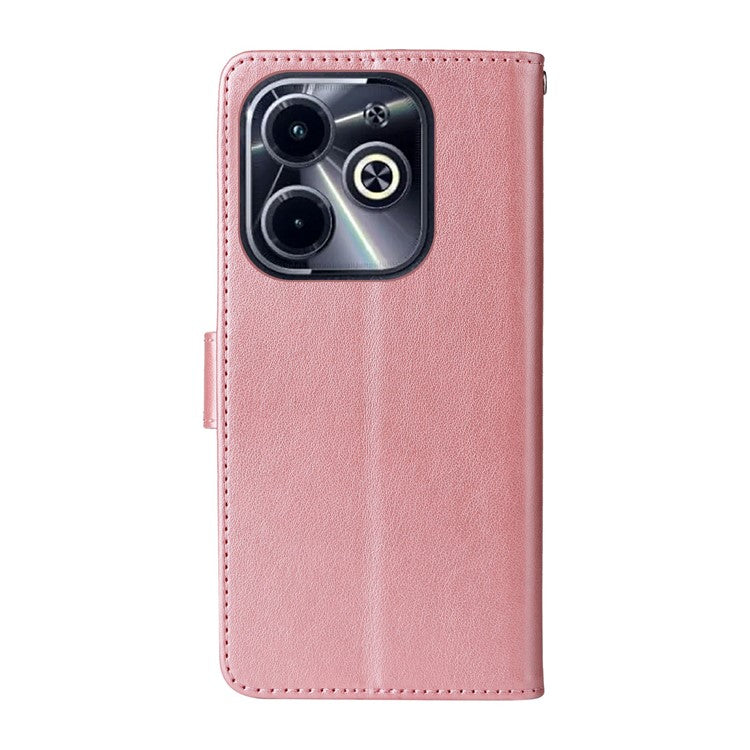 Leather Case for Infinix Smart 8 Plus / Smart 8 Pro 4G / Smart 8 4G / Hot 40i / TECNO Spark 20 / Spark Go 2024 4G Butterfly Floral Cover - Pink