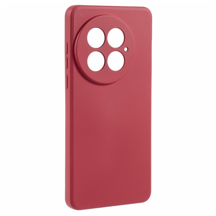 For OnePlus 13 Case TPU Back Soft Anti-Scratch Fiber Lining Phone Cover - Hawthorn Red