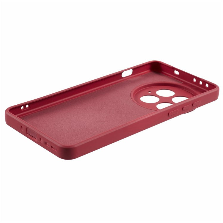 For OnePlus 13 Case TPU Back Soft Anti-Scratch Fiber Lining Phone Cover - Hawthorn Red