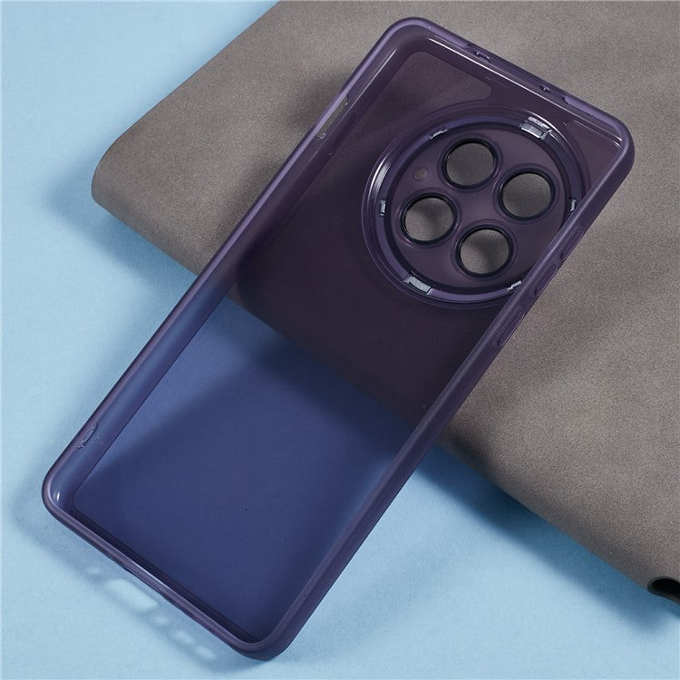 For OnePlus 13 Case Electroplated Camera Frame TPU Phone Cover - Transparent Purple