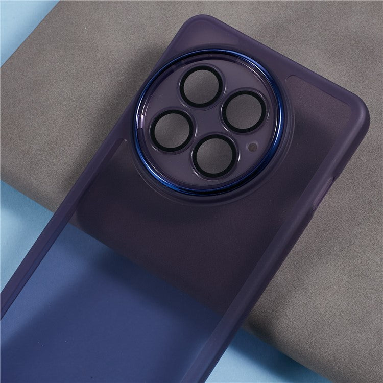 For OnePlus 13 Case Electroplated Camera Frame TPU Phone Cover - Transparent Purple