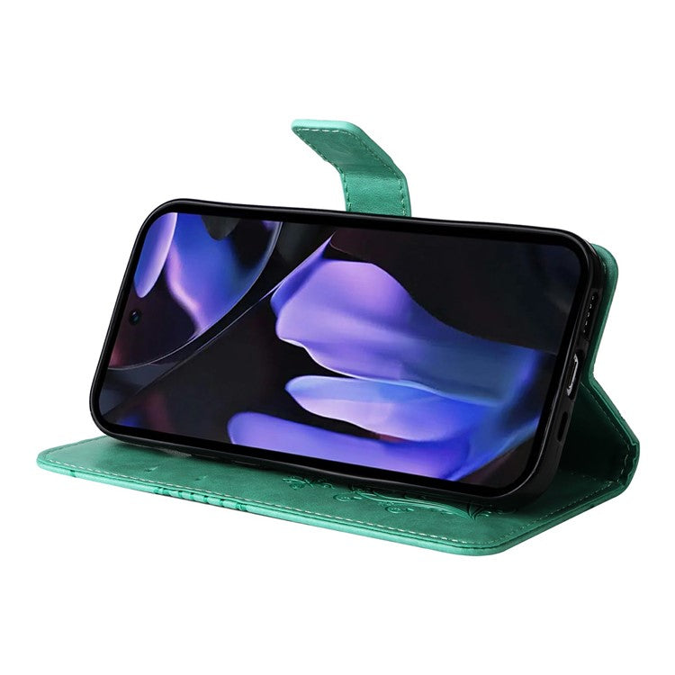For Google Pixel 9a Case Butterfly Leather Phone Cover - Green