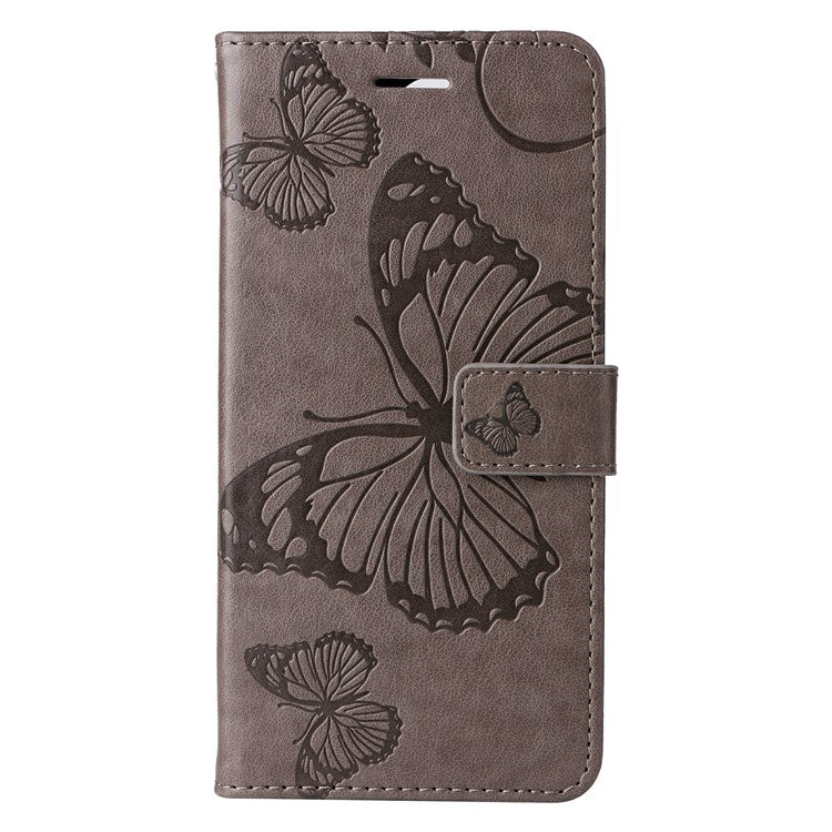 For Google Pixel 9a Case Butterfly Leather Phone Cover - Grey
