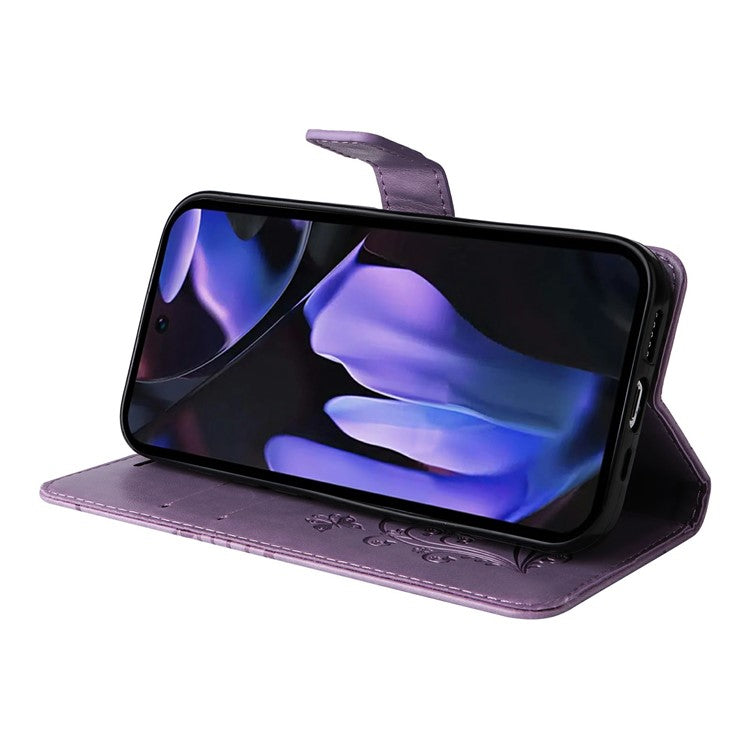 For Google Pixel 9a Case Butterfly Leather Phone Cover - Light Purple