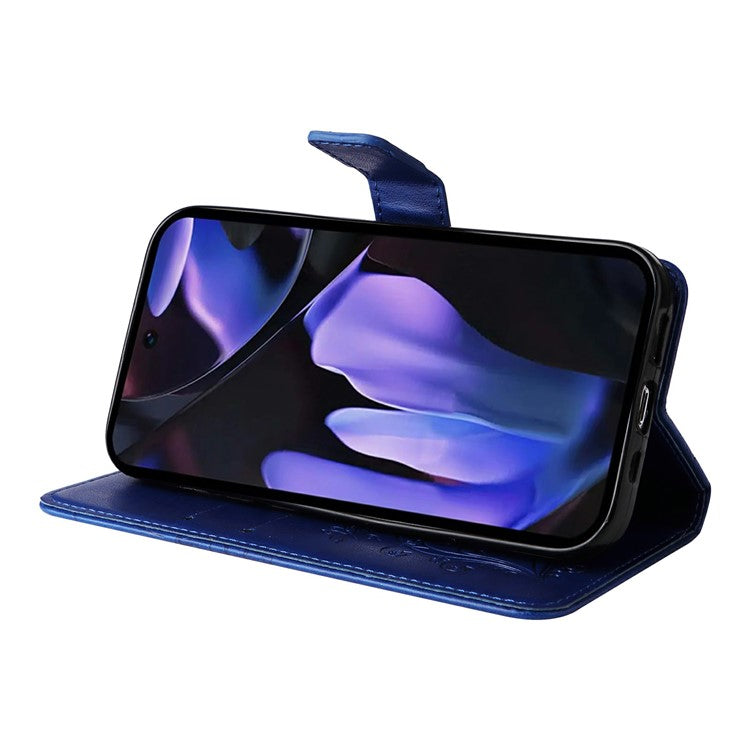 For Google Pixel 9a Case Butterfly Leather Phone Cover - Blue