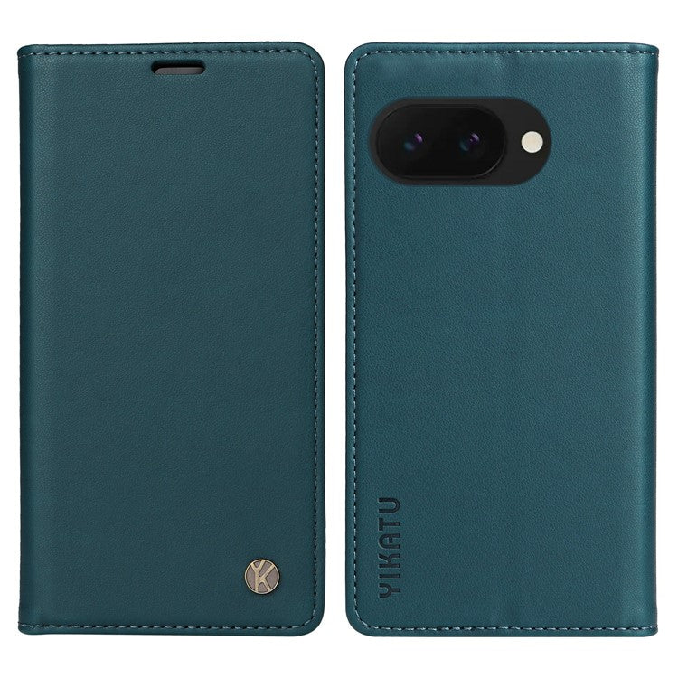 YIKATU YK-001 For Google Pixel 9a Case Stand Leather Phone Cover Strong Magnetic Closure - Green