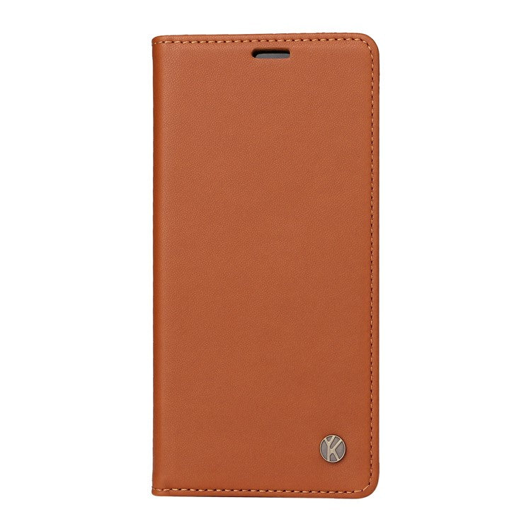YIKATU YK-001 For Google Pixel 9a Case Stand Leather Phone Cover Strong Magnetic Closure - Brown
