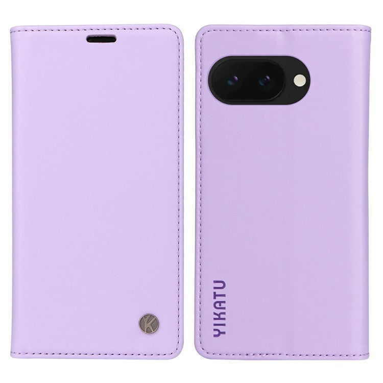 YIKATU YK-001 For Google Pixel 9a Case Stand Leather Phone Cover Strong Magnetic Closure - Light Purple