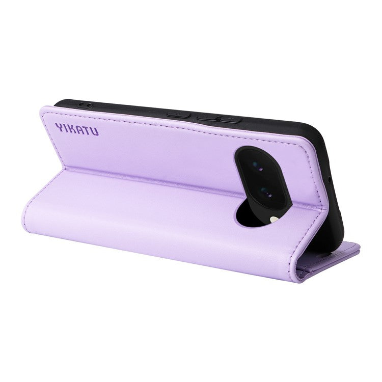 YIKATU YK-001 For Google Pixel 9a Case Stand Leather Phone Cover Strong Magnetic Closure - Light Purple