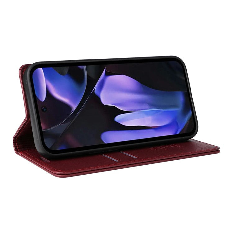 YIKATU YK-001 For Google Pixel 9a Case Stand Leather Phone Cover Strong Magnetic Closure - Wine Red
