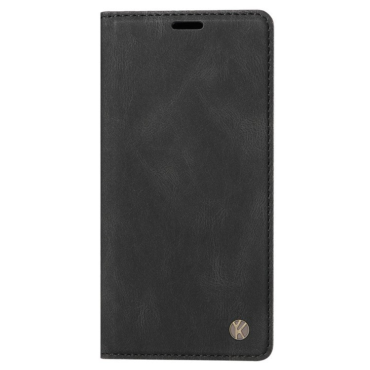 YIKATU YK-004 For Google Pixel 9a Case Leather Skin-Touch Phone Cover Magnetic Auto-Absorbed - Black