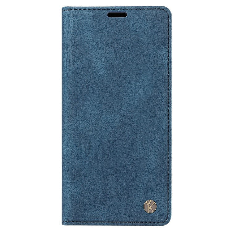 YIKATU YK-004 For Google Pixel 9a Case Leather Skin-Touch Phone Cover Magnetic Auto-Absorbed - Blue