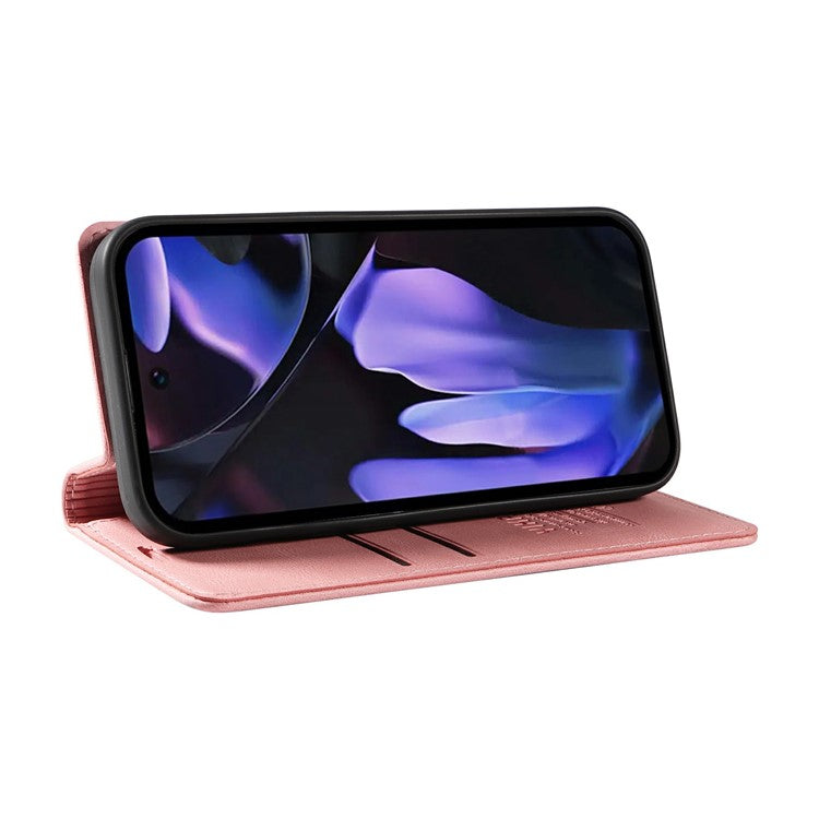 YIKATU YK-004 For Google Pixel 9a Case Leather Skin-Touch Phone Cover Magnetic Auto-Absorbed - Pink