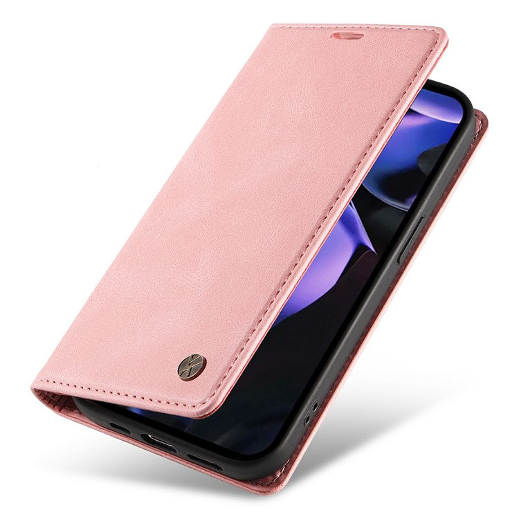 YIKATU YK-004 For Google Pixel 9a Case Leather Skin-Touch Phone Cover Magnetic Auto-Absorbed - Pink