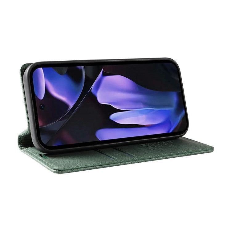 YIKATU YK-004 For Google Pixel 9a Case Leather Skin-Touch Phone Cover Magnetic Auto-Absorbed - Green