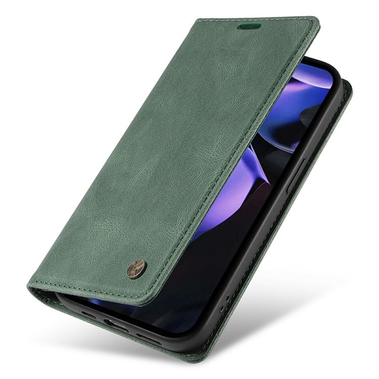 YIKATU YK-004 For Google Pixel 9a Case Leather Skin-Touch Phone Cover Magnetic Auto-Absorbed - Green