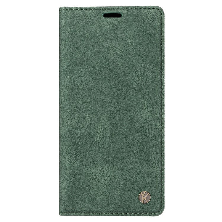 YIKATU YK-004 For Google Pixel 9a Case Leather Skin-Touch Phone Cover Magnetic Auto-Absorbed - Green