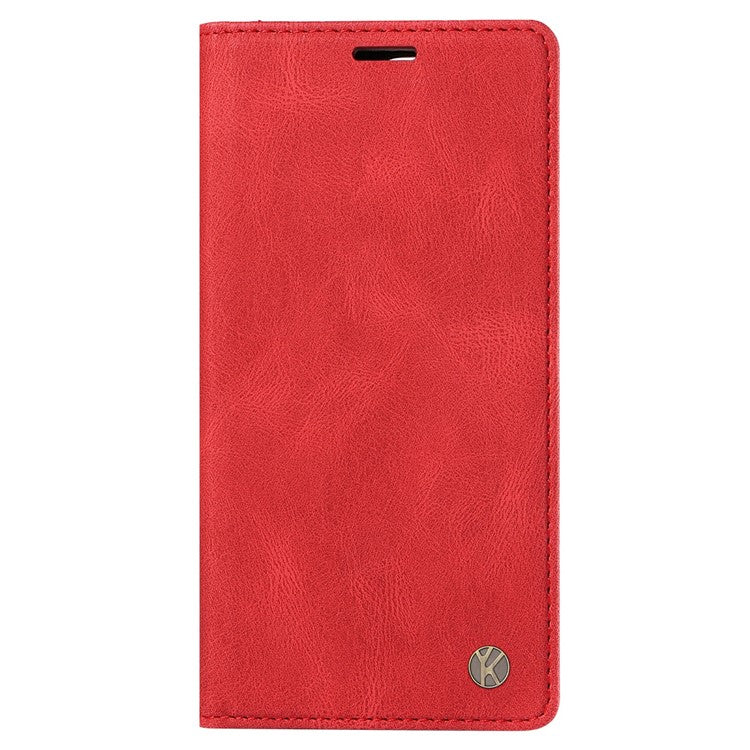 YIKATU YK-004 For Google Pixel 9a Case Leather Skin-Touch Phone Cover Magnetic Auto-Absorbed - Red