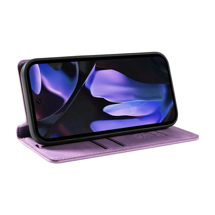 YIKATU YK-004 For Google Pixel 9a Case Leather Skin-Touch Phone Cover Magnetic Auto-Absorbed - Purple
