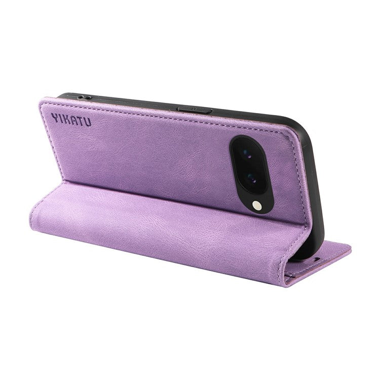 YIKATU YK-004 For Google Pixel 9a Case Leather Skin-Touch Phone Cover Magnetic Auto-Absorbed - Purple
