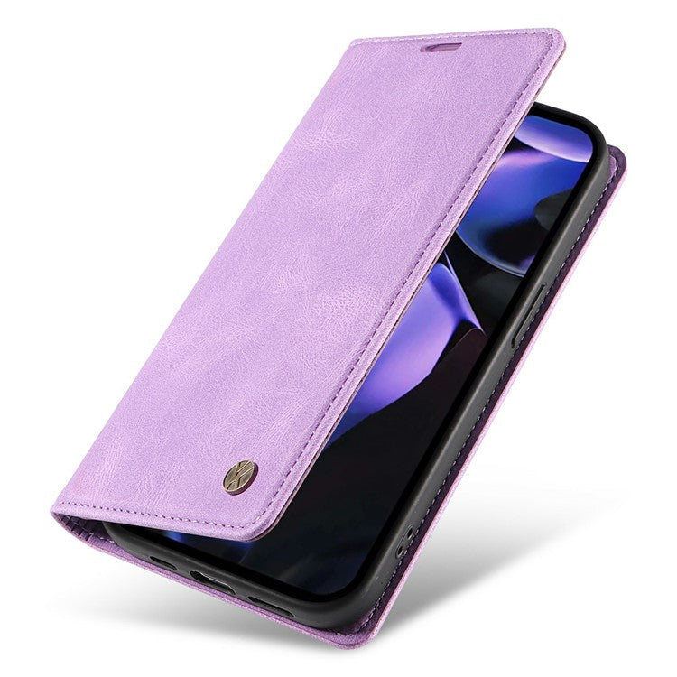 YIKATU YK-004 For Google Pixel 9a Case Leather Skin-Touch Phone Cover Magnetic Auto-Absorbed - Purple