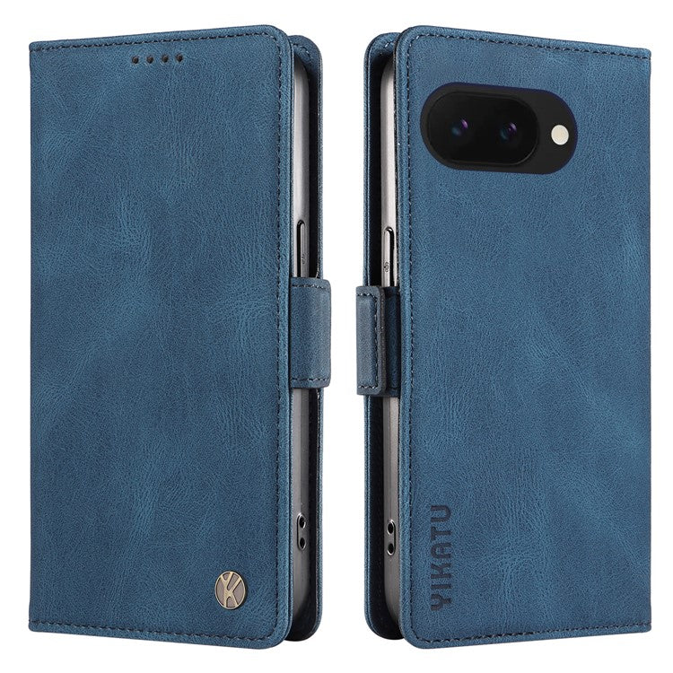 YIKATU YK-005 For Google Pixel 9a Case PU Leather Wallet Phone Cover Skin Touch Feeling - Blue