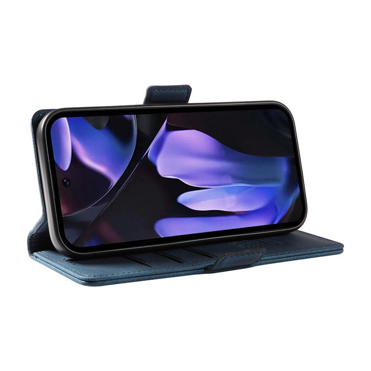 YIKATU YK-005 For Google Pixel 9a Case PU Leather Wallet Phone Cover Skin Touch Feeling - Blue