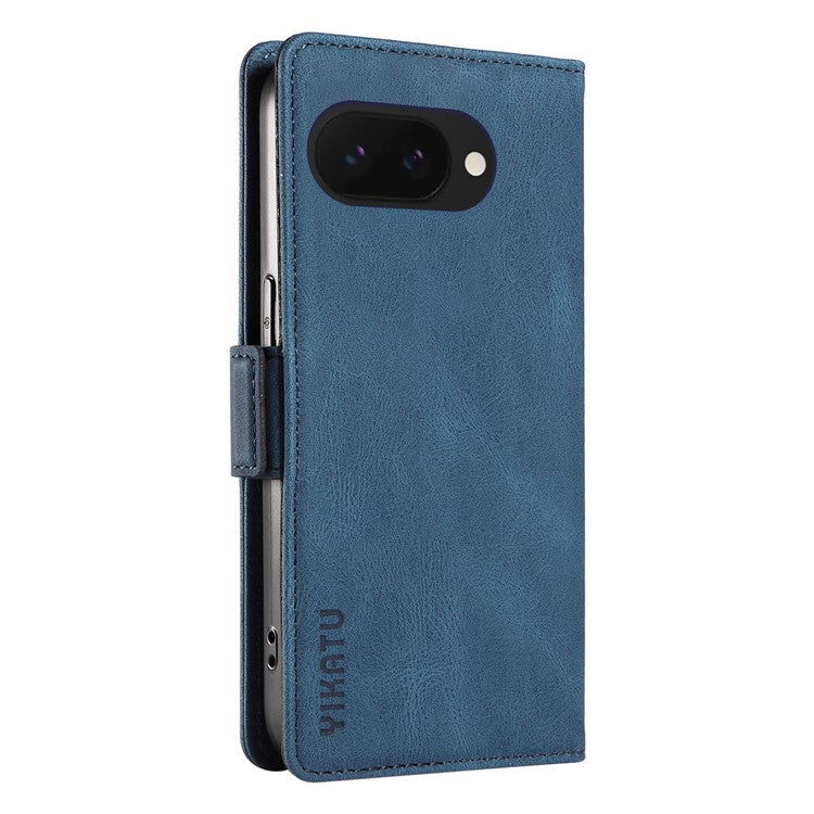 YIKATU YK-005 For Google Pixel 9a Case PU Leather Wallet Phone Cover Skin Touch Feeling - Blue
