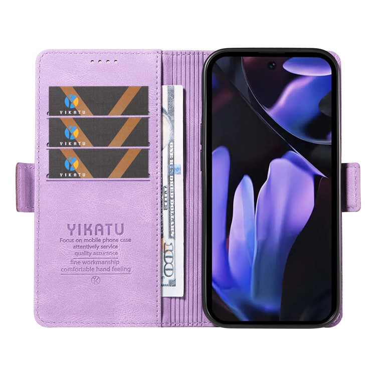 YIKATU YK-005 For Google Pixel 9a Case PU Leather Wallet Phone Cover Skin Touch Feeling - Purple