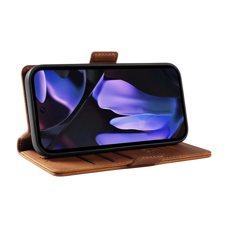 YIKATU YK-005 For Google Pixel 9a Case PU Leather Wallet Phone Cover Skin Touch Feeling - Brown