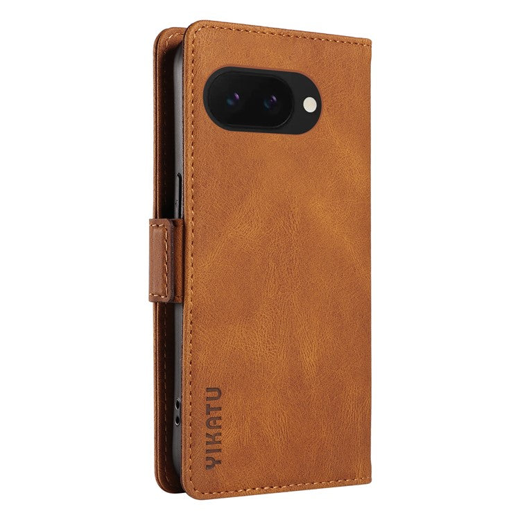 YIKATU YK-005 For Google Pixel 9a Case PU Leather Wallet Phone Cover Skin Touch Feeling - Brown