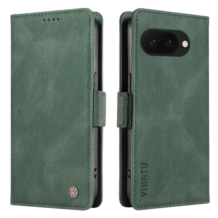 YIKATU YK-005 For Google Pixel 9a Case PU Leather Wallet Phone Cover Skin Touch Feeling - Green