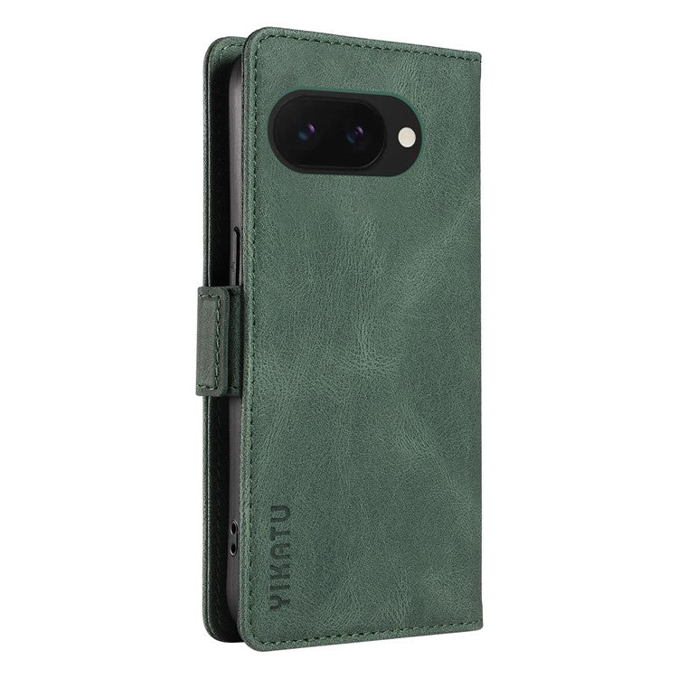 YIKATU YK-005 For Google Pixel 9a Case PU Leather Wallet Phone Cover Skin Touch Feeling - Green