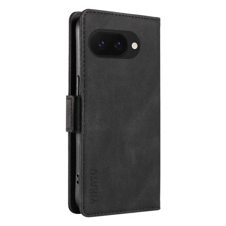 YIKATU YK-005 For Google Pixel 9a Case PU Leather Wallet Phone Cover Skin Touch Feeling - Black