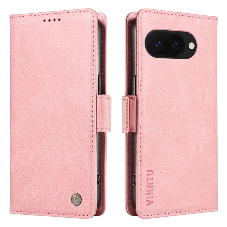 YIKATU YK-005 For Google Pixel 9a Case PU Leather Wallet Phone Cover Skin Touch Feeling - Pink