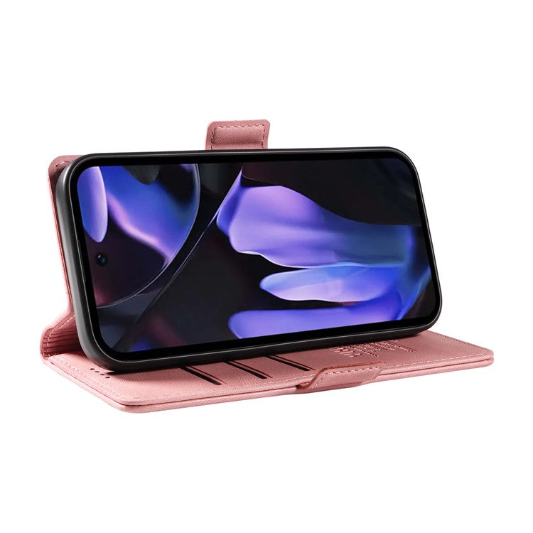 YIKATU YK-005 For Google Pixel 9a Case PU Leather Wallet Phone Cover Skin Touch Feeling - Pink