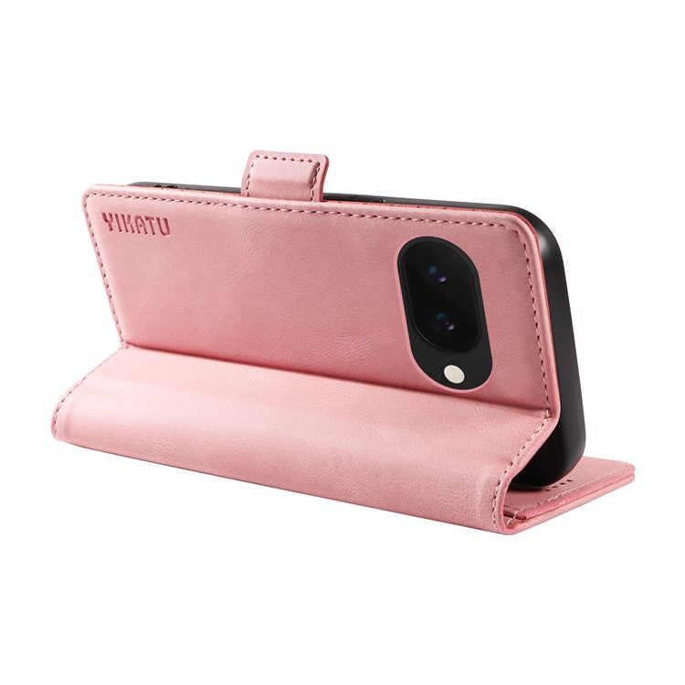 YIKATU YK-005 For Google Pixel 9a Case PU Leather Wallet Phone Cover Skin Touch Feeling - Pink
