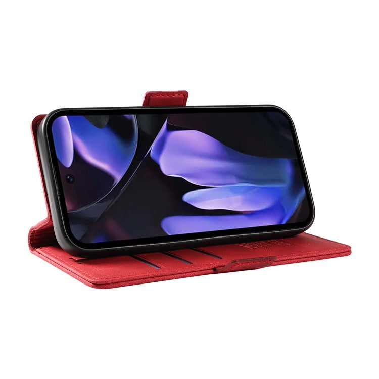 YIKATU YK-005 For Google Pixel 9a Case PU Leather Wallet Phone Cover Skin Touch Feeling - Red